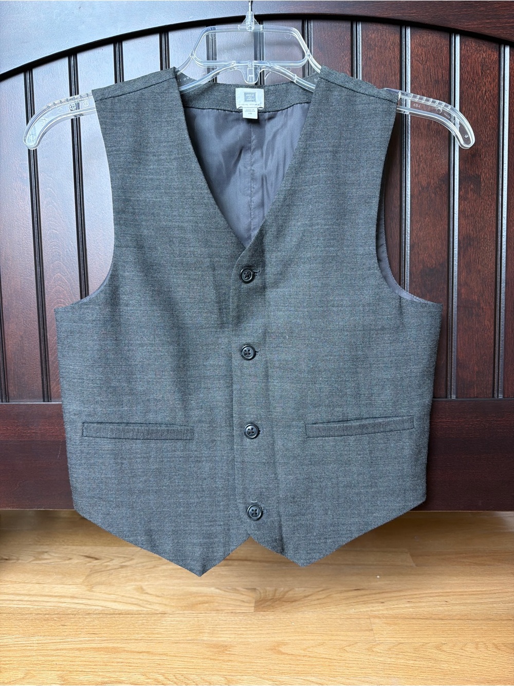 Janie and Jack Wool Suit Vest Dark Charcoal Grey Boys Size 10